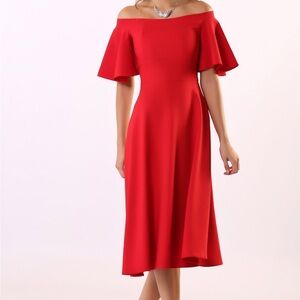 Zara Vibrant Red One-Shoulder Dress